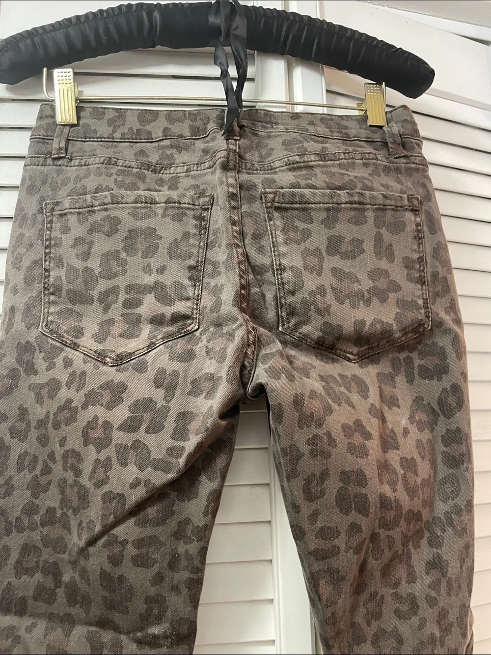 Design Lab Lord & Taylor Leopard Print Skinny Jeans - Brown